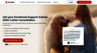 certapet.com - get your emotional support animal letter  certapet