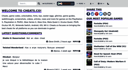 cheats.co - ps4, xbox one & wii u cheats & codes - cheats.co