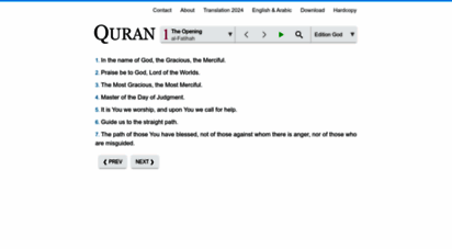 clearquran.com - quran in english. clear and easy to read. text, audio, search, download