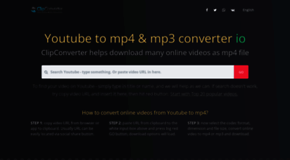 clipconverter.io - new clipconverter - youtube to mp4 & mp3 converter