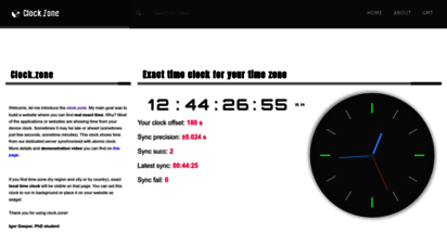 clock.zone - exact time clock for every time zone