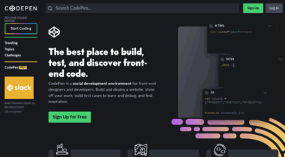 codepen.io - codepen: build, test, and discover front-end code.