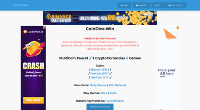 coindice.win - home - coindice.win : multicoin faucet