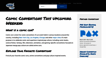 comic-cons.xyz - comic conventions dates &038 locations