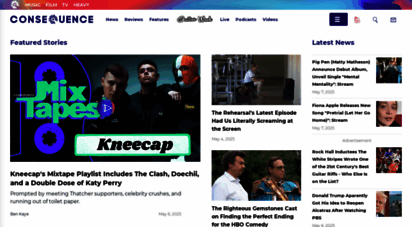 consequenceofsound.net - consequence of sound  music, movie, tv and pop culture news for the mainstream and underground