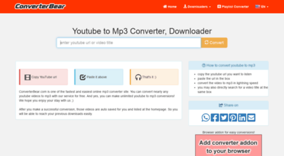 converterbear.com - youtube to mp3 converter downloader - converterbear.com