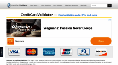 creditcardvalidator.org - creditcardvalidator - credit card validation, iin database, and more