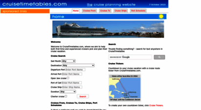 cruisetimetables.com - cruise timetables  cruise schedules  cruise ship schedules