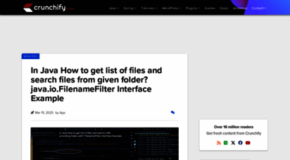 crunchify.com - crunchify • largest free technical and blogging resource site for beginner. we help clients transform their great ideas  reality!