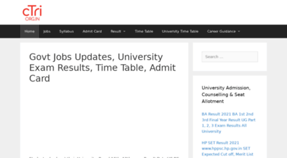 ctri.org.in - govt jobs updates, university exam results, time table, admit card