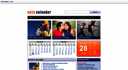 cute-calendar.com - cute calendar - holidays, observances, events, concerts and more!