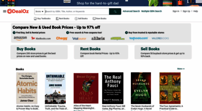 dealoz.com - compare new and used book prices  buy, rent, sell textbooks