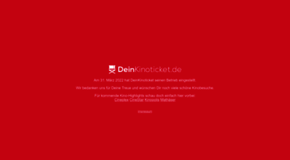deinkinoticket.de - das kinoprogramm für deutschland - deinkinoticket.de