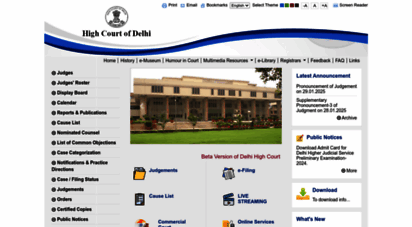 delhihighcourt.nic.in - welcome to high court of delhi
