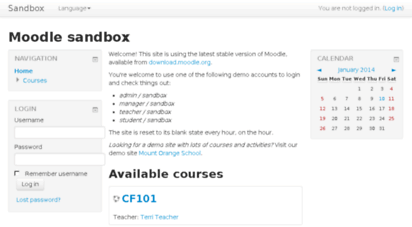 demo.moodle.org - moodle sandbox