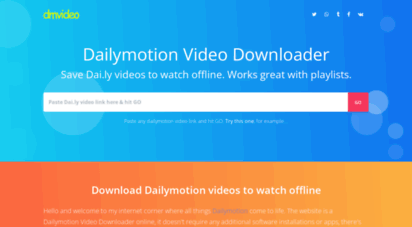 dmvideo.download - download videos from dailymotion. daily motion video downloader.