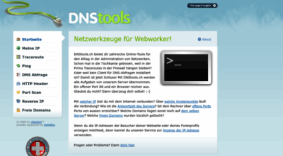 dnstools.ch - netzwerkzeuge für webworker! - netzwerk, domain und dns-tools