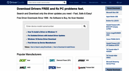 driverguide.com - download drivers for free from the web´s largest driver database.