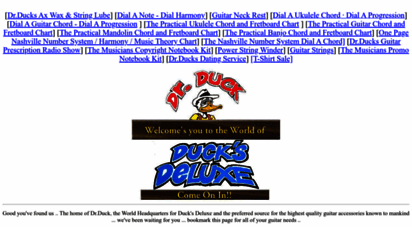 ducksdeluxe.com - ducks deluxe - maker of dr. duck&39s ax wax, also guitar strings and guitar accessories - home page