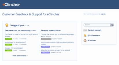 eclincher.uservoice.com