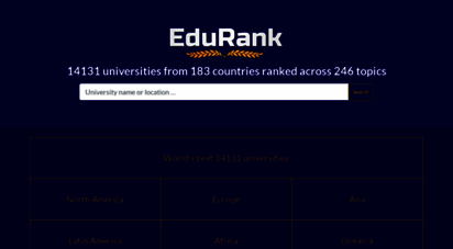 edurank.org - edurank.org - discover university rankings by location - rankings of 16986 universities in 196 countries