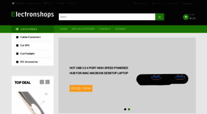 electronshops.com - electronshops - specialized in electronic products: cables connectors,car gps,cool gadgets,r/c accessories