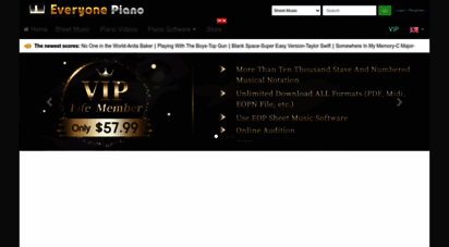 everyonepiano.com - everyone piano - forever free piano software, download numerous music scores, stave and numbered musical notation, and eop file.