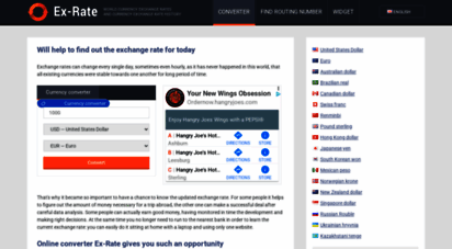 ex-rate.com - exchange rates of world currencies today: online er at ex-rate.com