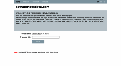 extractmetadata.com - metadata viewer
