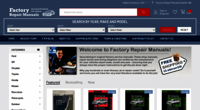 factoryrepairmanuals.com - factoryrepairmanuals.com  factory service manuals, original auto shop repair books