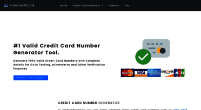 fakecreditcard.co - valid credit card generator and validator