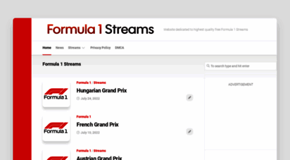 formula1streams.com - formula 1 streams - website dedicated to highest quality free formula 1 streams