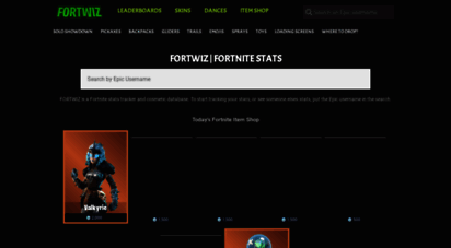 fortwiz.com - fortwiz - fortnite stats, skins and cosmetics database