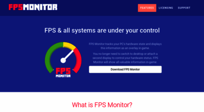 fpsmon.com - fps monitor - ingame overlay tool which gives valuable system information and reports when hardware works close to critical state
