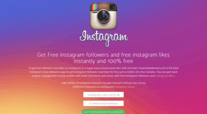 freeinstafollowers.net - get 100 free instagram followers using freeinstafollowers.net latest app