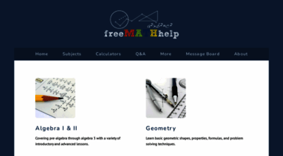freemathhelp.com - free math help - lessons, games, homework help, and more - free math help