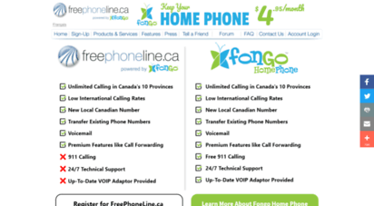 freephoneline.ca - free phone line - phone service