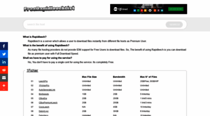 freerapidleechlist.com - free rapidleech list - free premium link generators