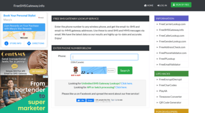 freesmsgateway.info - welcome to freecarrierlookup.com