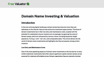 freevaluator.com - free valuator - free domain appraisal