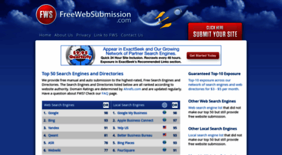 freewebsubmission.com - free web submission: free search engine submission and site promotion