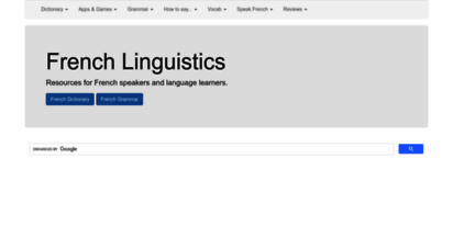 french-linguistics.co.uk - french linguistics: french dictionary, translation, software and learning resources
