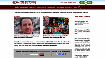fsf.org - front page — free software foundation — working together for free software