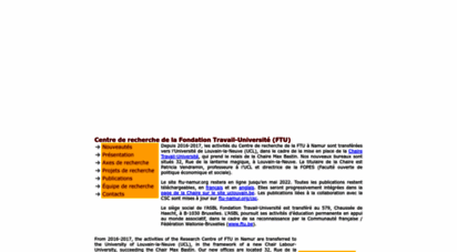 ftu-namur.org - fondation travail-universit&eacute, centre de recherche - research centre