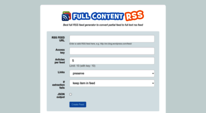 fullcontentrss.com - full content rss feeds generator