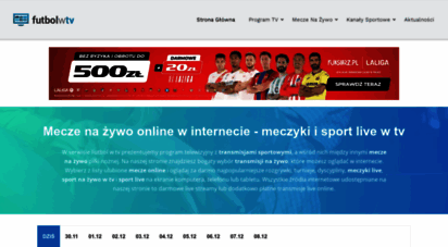 futbolwtv.pl - mecze na żywo i sport w tv - transmisje sportowe live online