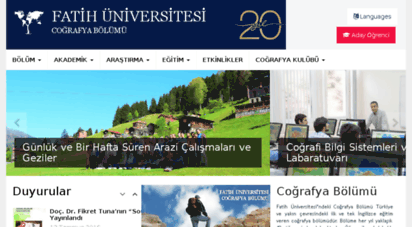 geography.fatih.edu.tr - fatih üniversitesi - coğrafya bölümü