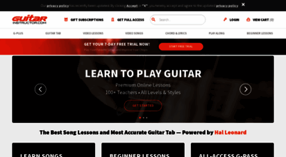 guitarinstructor.com - guitar tabs, online guitar video lessons, songs, scales, chords, jam tracks, and more! - guitar instructor