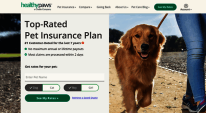 healthypawspetinsurance.com - pet insurance for dogs & cats - rated best plan 2020  healthy paws
