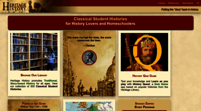 heritage-history.com - heritage history  homeschool history curriculum